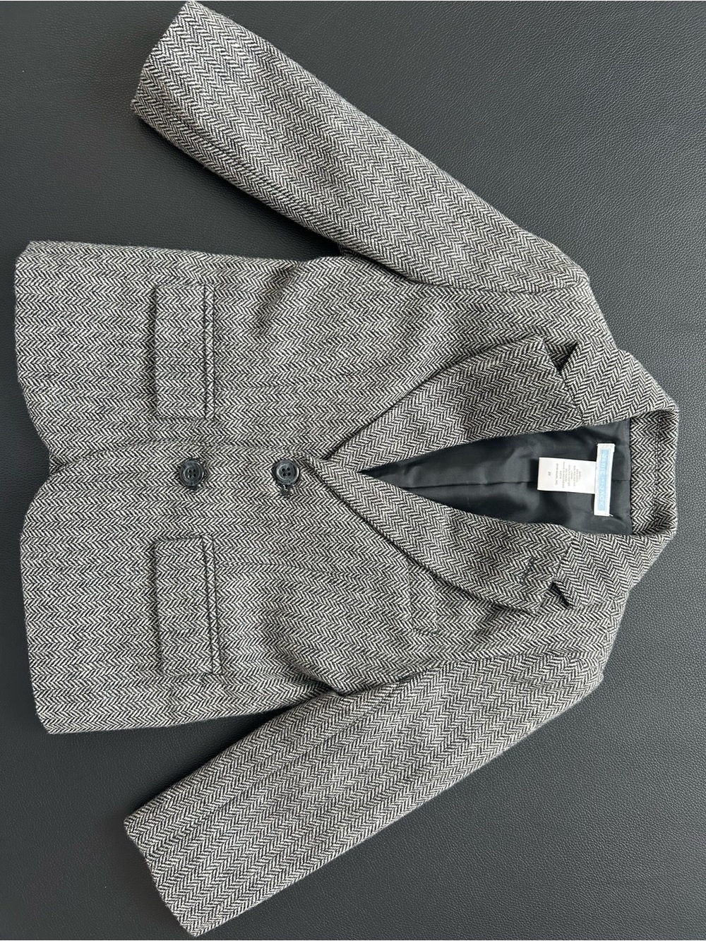 Janie and Jack Gray Herringbone Girls' Blazer